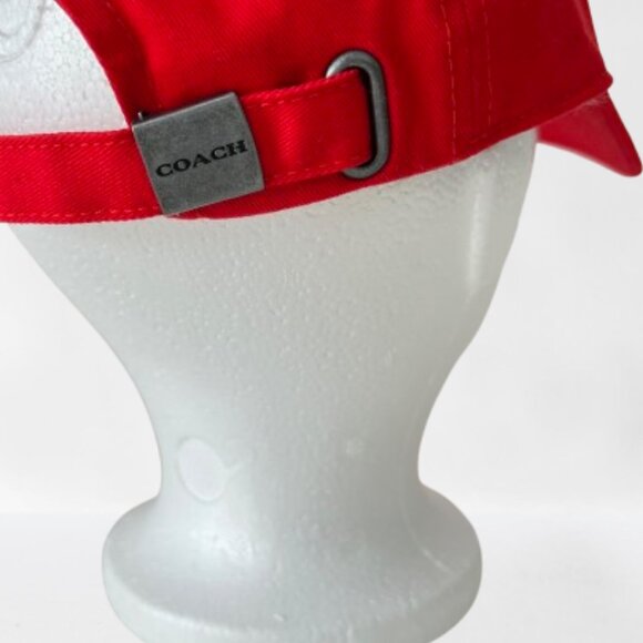NEW Coach Baseball Cap with Embroidered Coach Logo in Red, Hat- Unisex - Picture 5 of 13